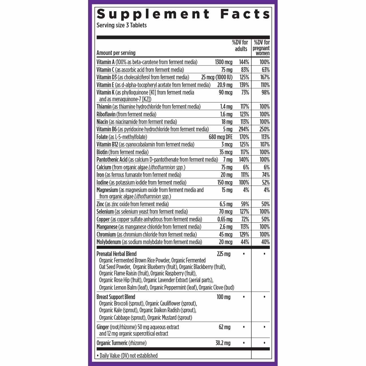 Advanced Perfect Prenatal Multivitamin, 96 Vegetarian Tablet