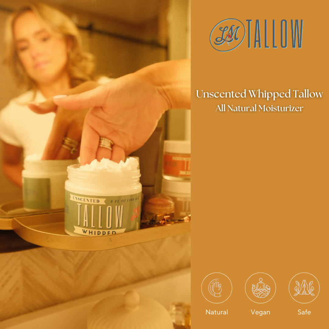 Vanilla Whipped Tallow Moisturizer | Natural Beef Tallow Lotion | Pure, Preservative-Free Skincare by Lady May
