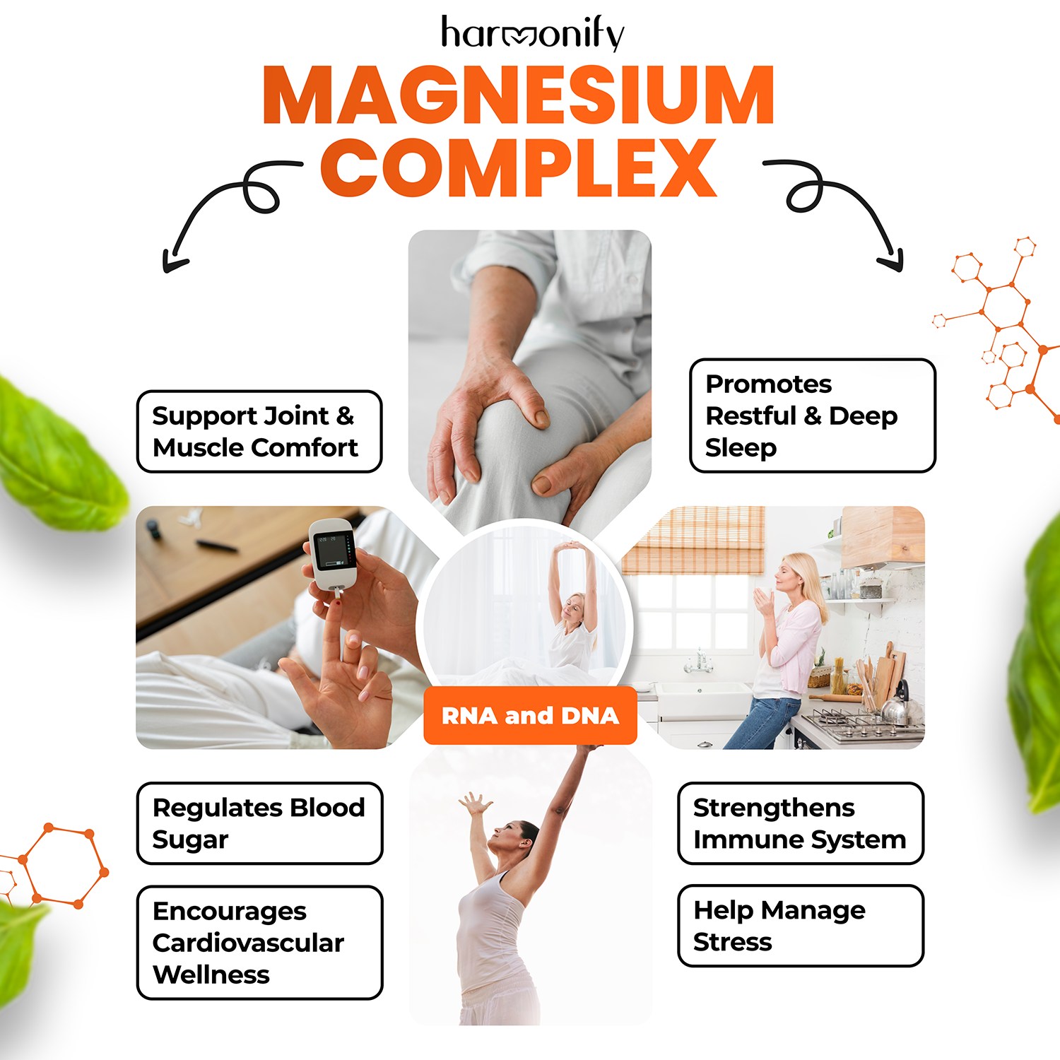 HARMONIFY Magnesium 5 in 1 Complex, 1000 mg, Glycinate, etc