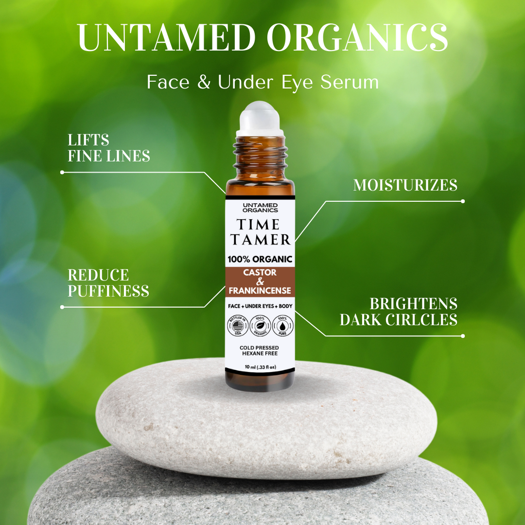 Organic Castor & Frankincense Oil Roller 10 mL Glass Bottle
