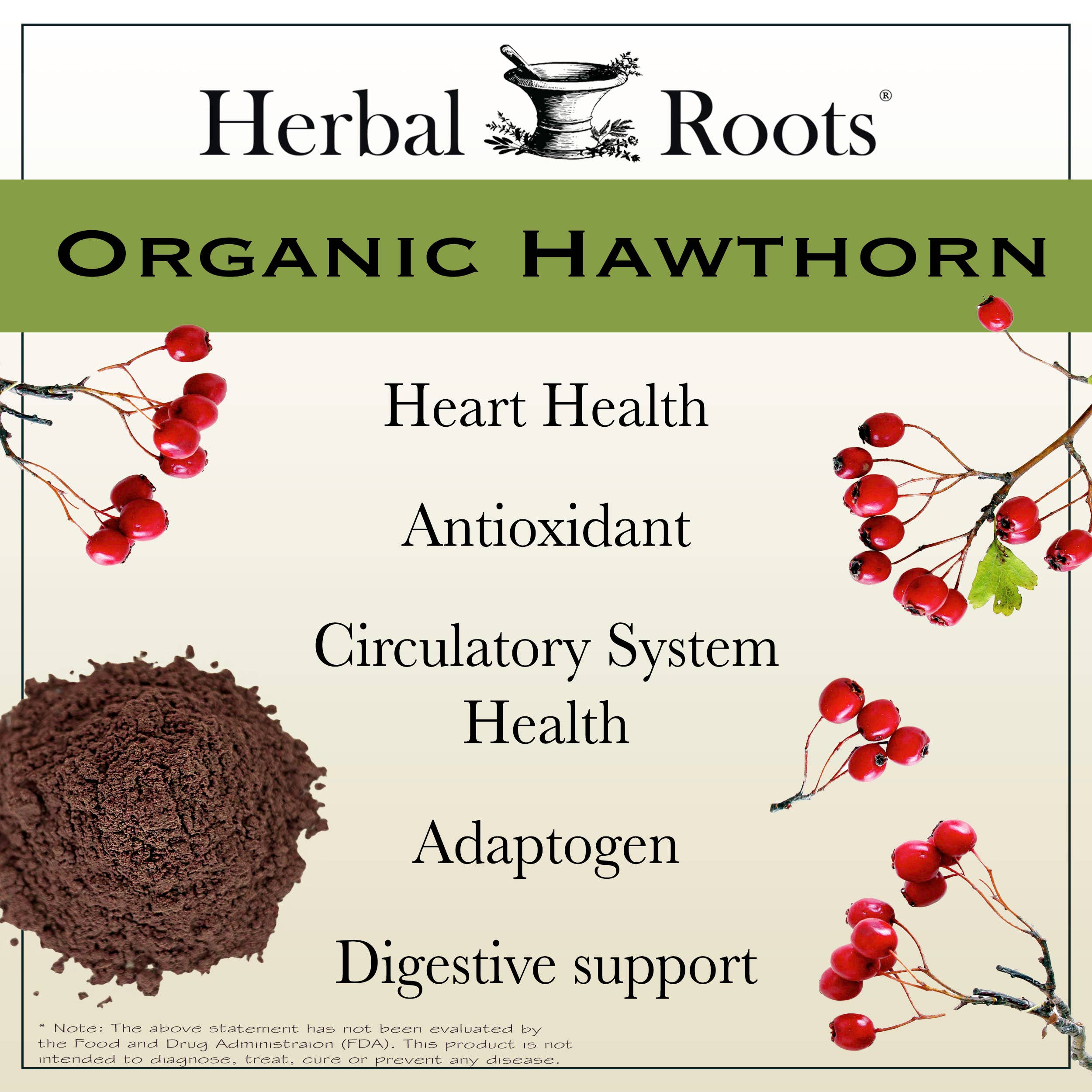Herbal Roots Organic Hawthorn Berry Capsules
