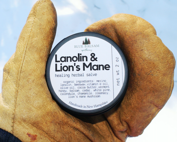 Lanolin & Lion’s Mane Multipurpose Healing Herbal Salve  | New Hampshire Made | Natural Antiseptic | Anti-inflammatory | Antibiotic |