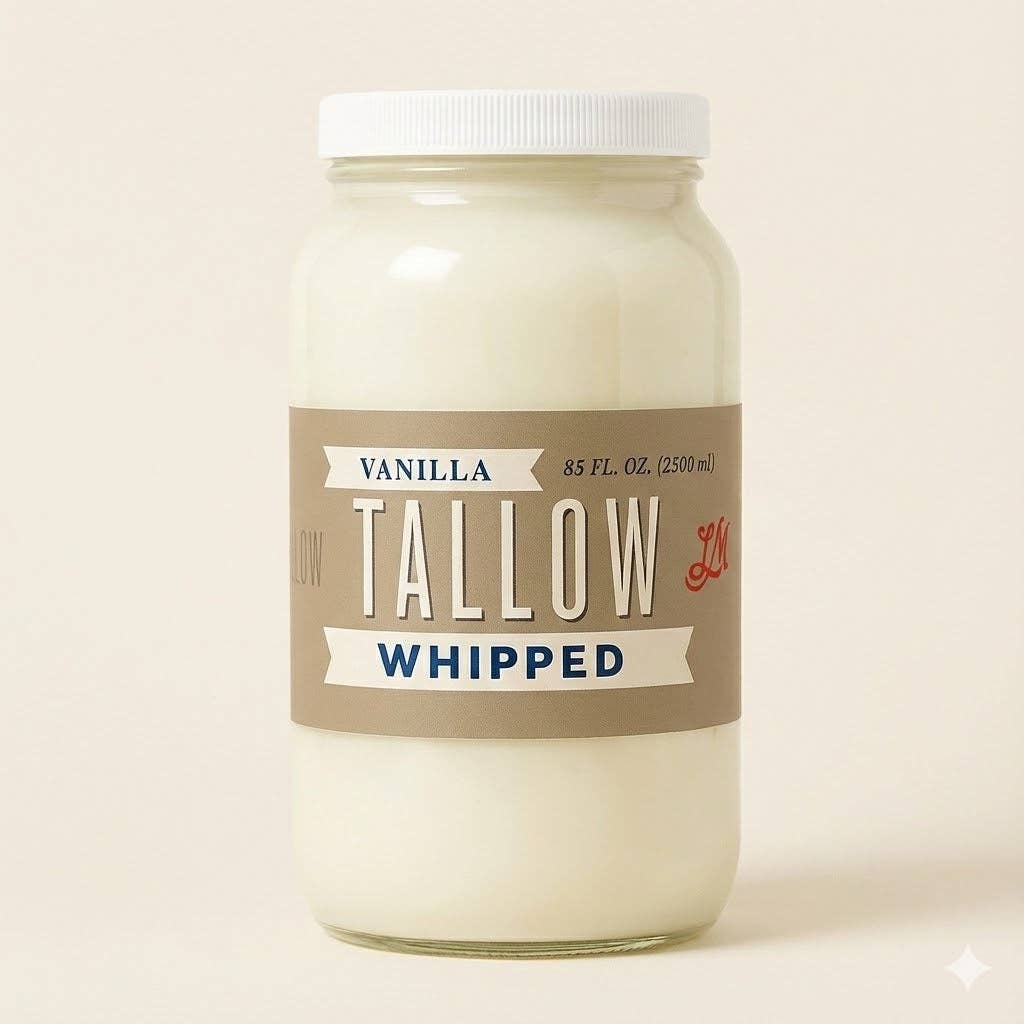 Vanilla Whipped Tallow Moisturizer | Natural Beef Tallow Lotion | Pure, Preservative-Free Skincare by Lady May