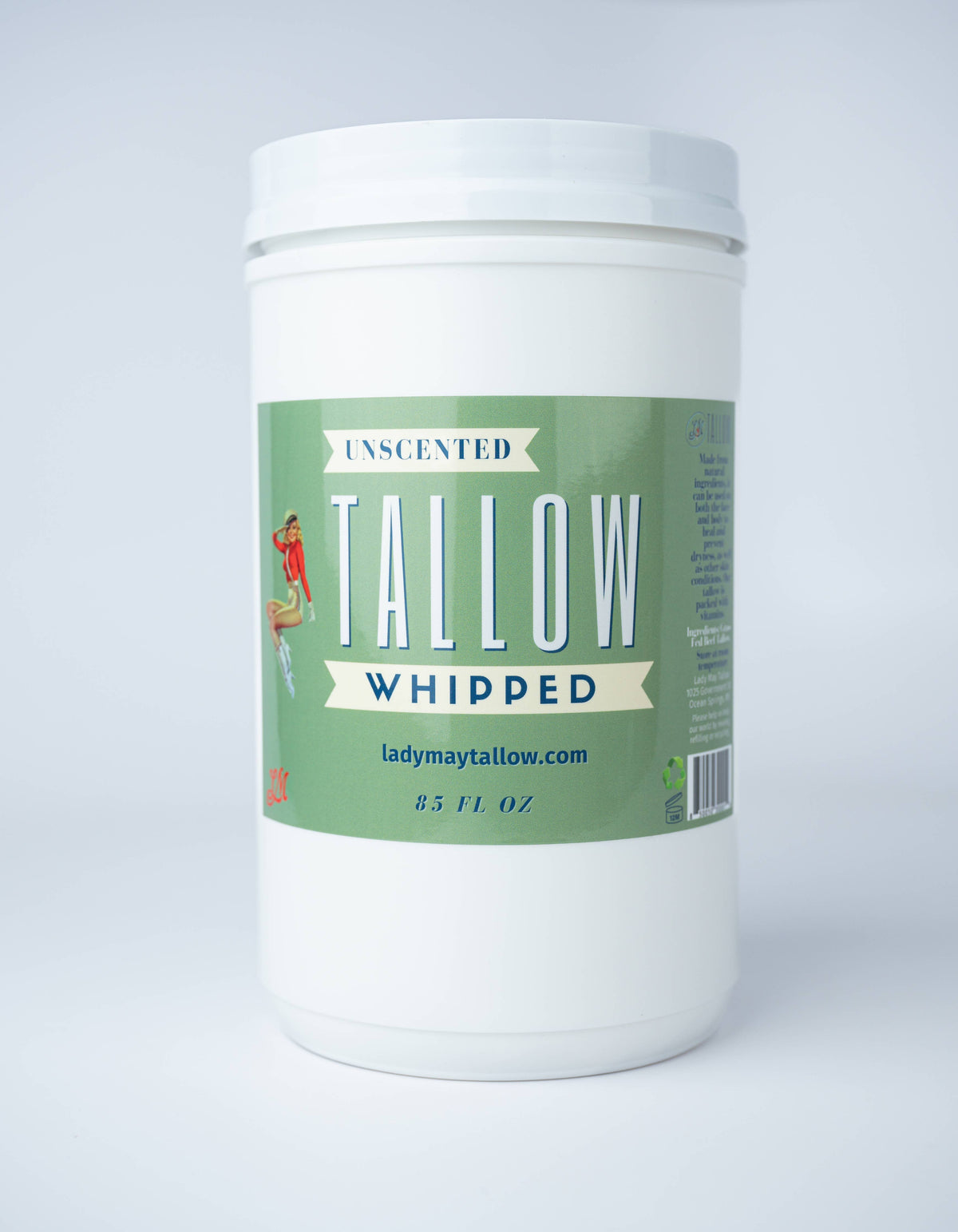 Unscented Whipped Tallow – All-Natural Moisturizer | Pure Beef Tallow Cream for Face & Body |Lady May Handmade, Preservative-Free Skincare (Copy)