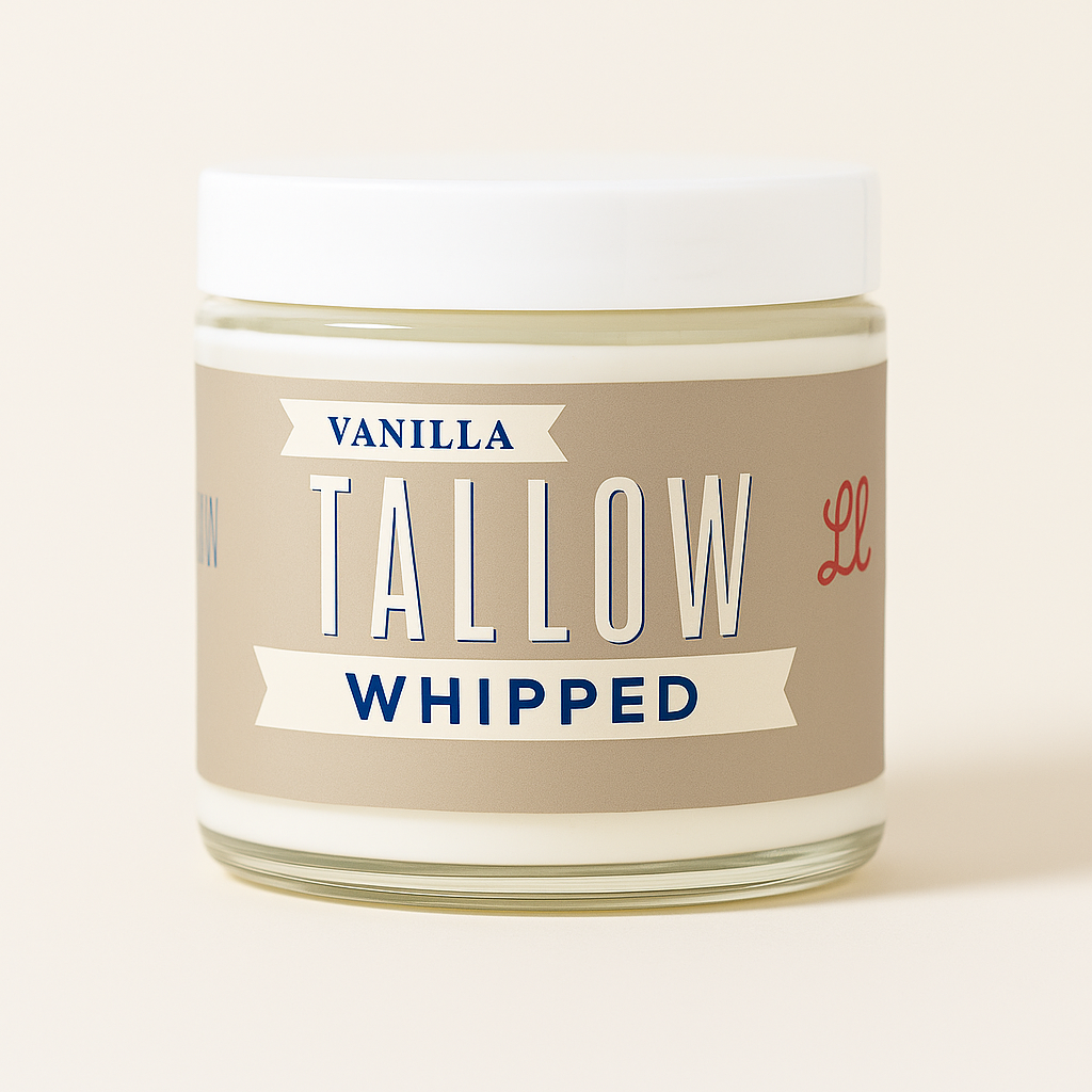 Vanilla Whipped Tallow Moisturizer | Natural Beef Tallow Lotion | Pure, Preservative-Free Skincare by Lady May
