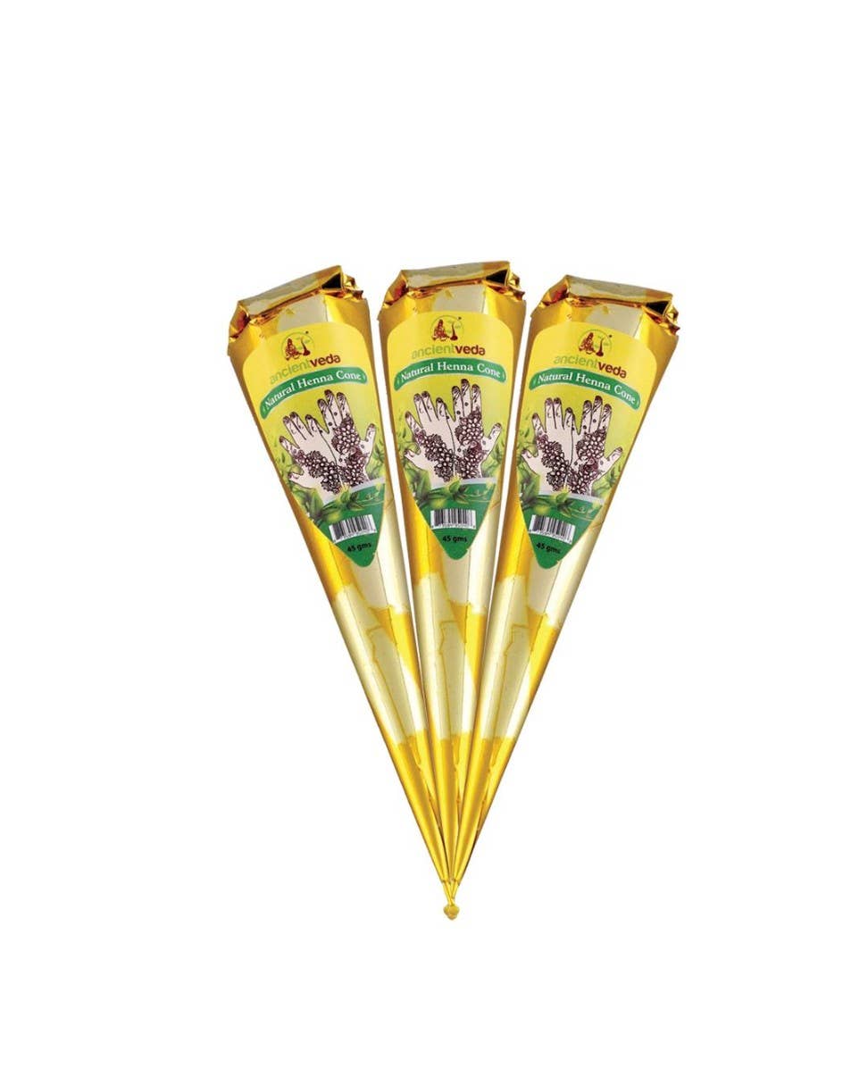Ancient Veda Premium Gold Henna Cones (30 gms) PER DZ