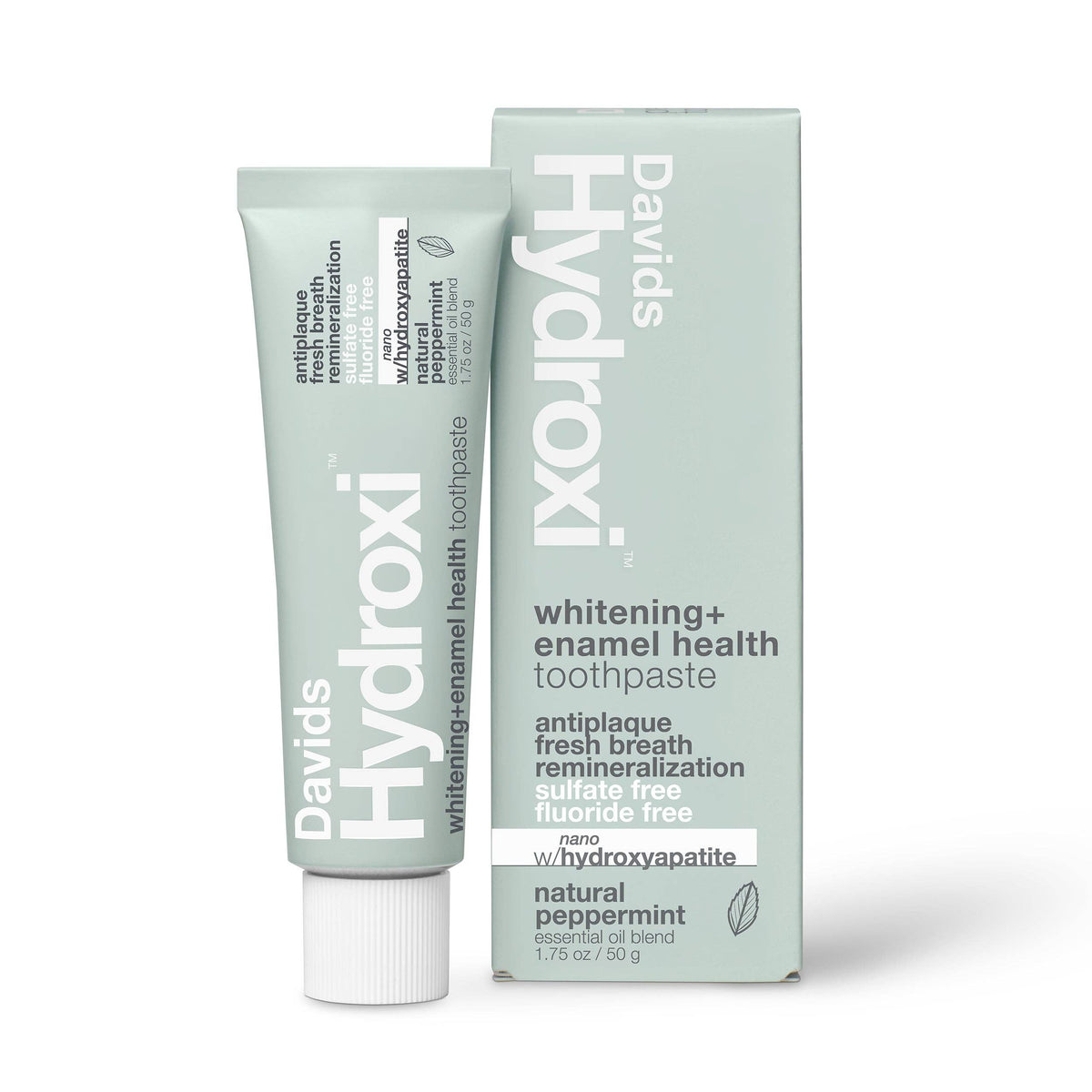 Davids Hydroxi™ travel size toothpaste / whitening + enamel health nano-hydroxyapatite / peppermint / 1.75 oz
