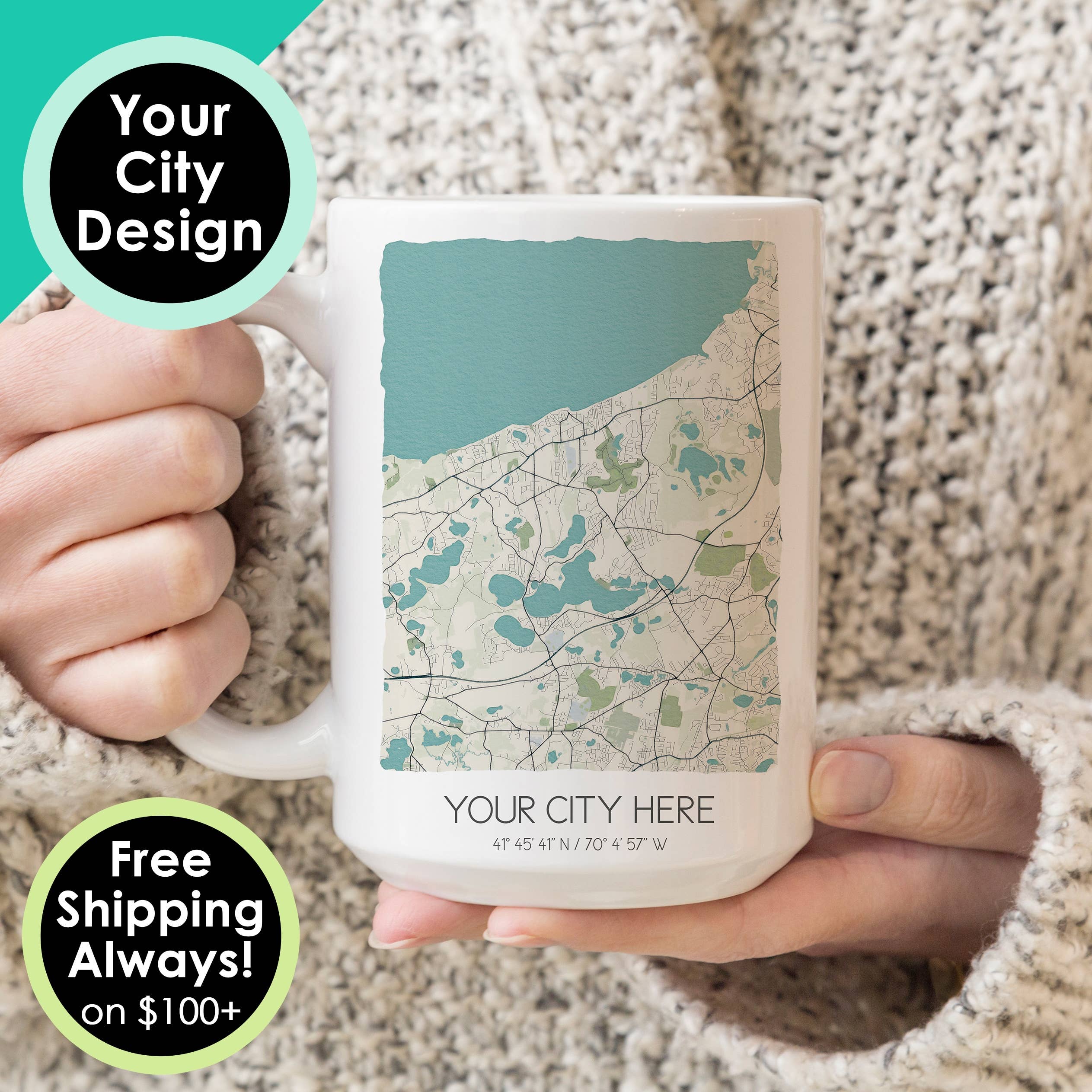 Custom Map Mugs - Custom City Coffee Mugs -Ogallala, NE