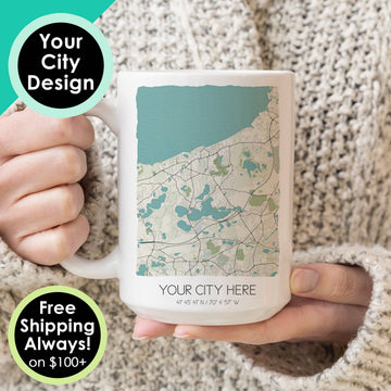 Custom Map Mugs - Custom City Coffee Mugs -Ogallala, NE